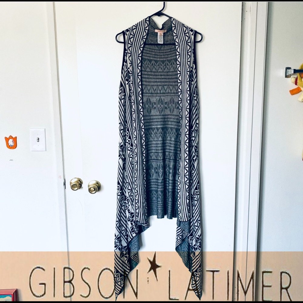 Gibson Latimer Womens Tunic Cardigan Black & White